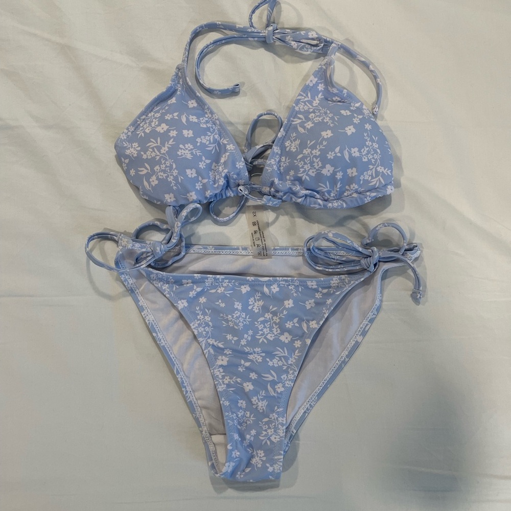 Floral Blue Bikini Set